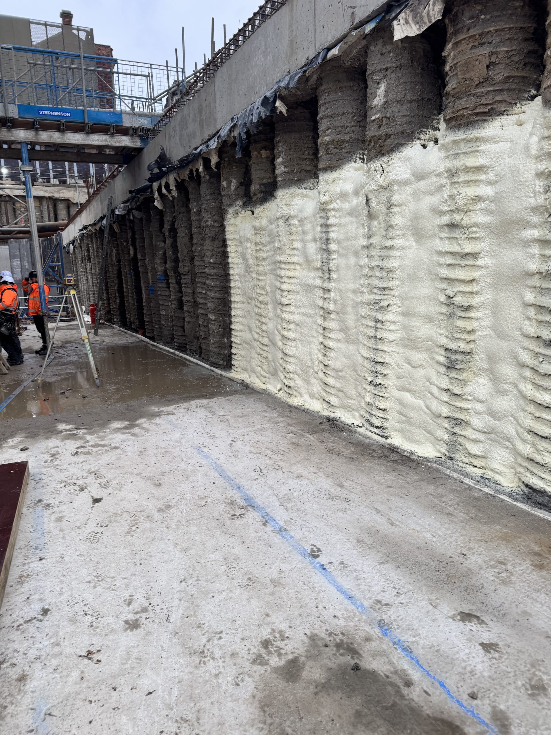 Pile-wall spray rendering project (placeholder image)