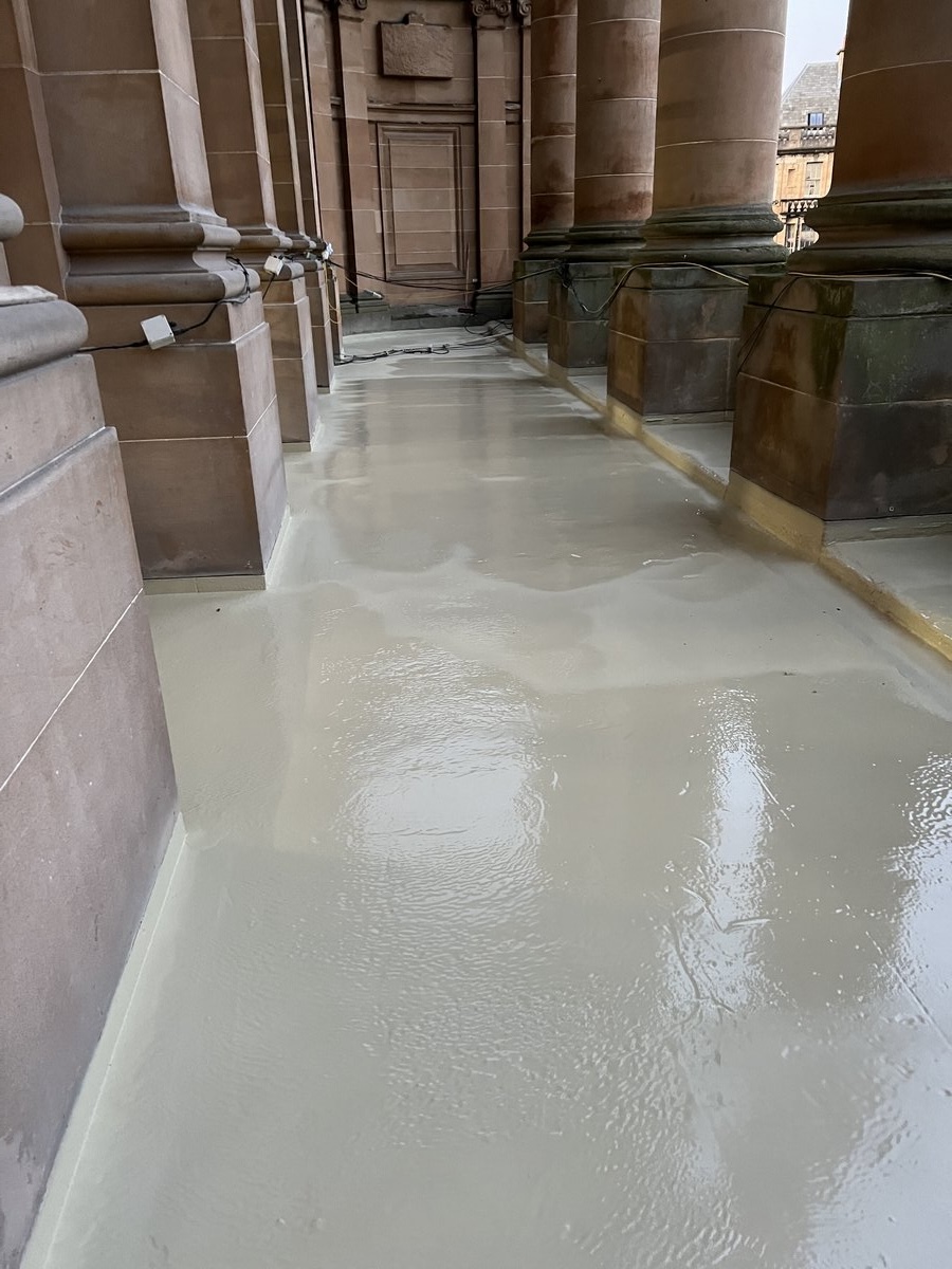 Waterproofed deck surface