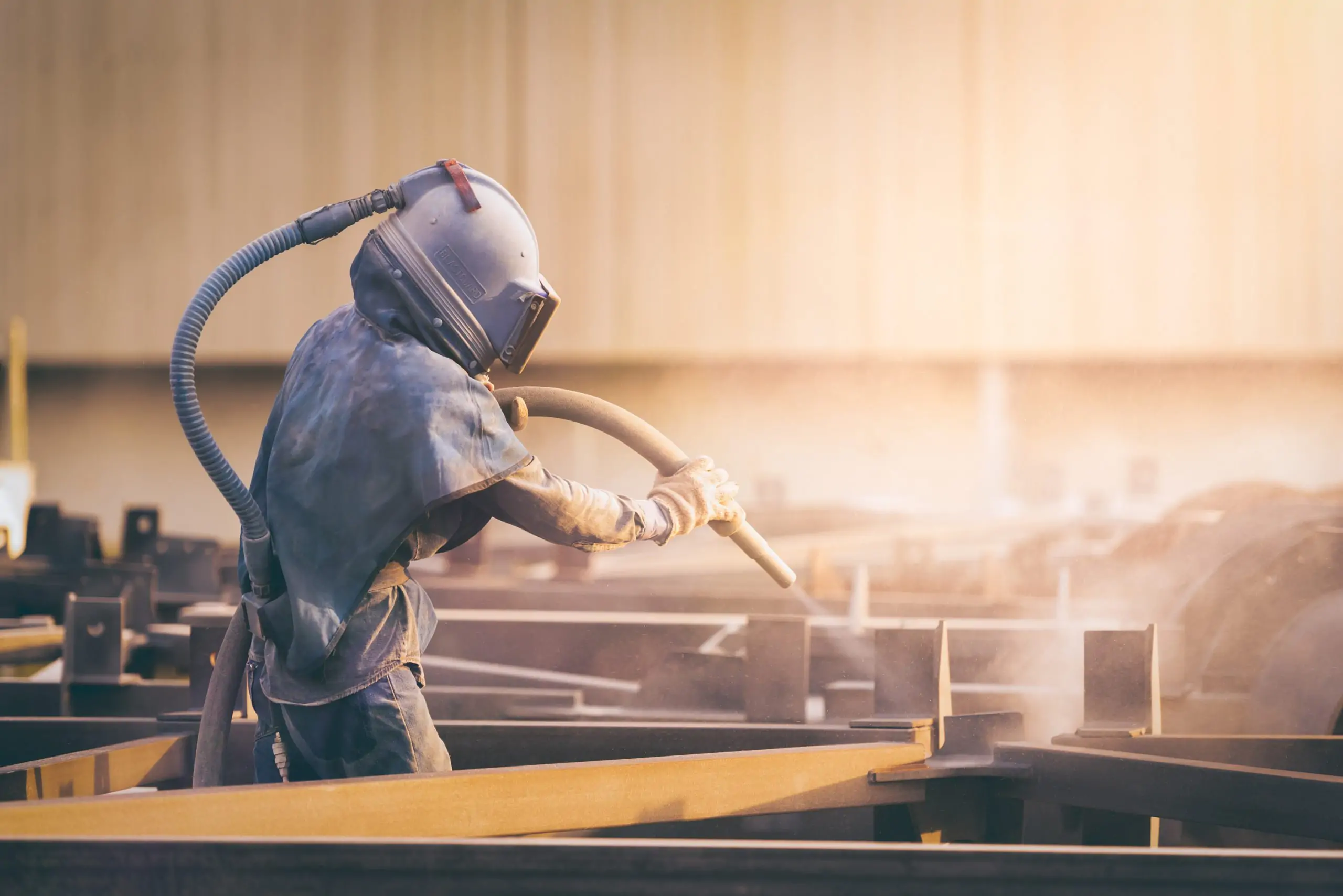Grit blasting surface preparation